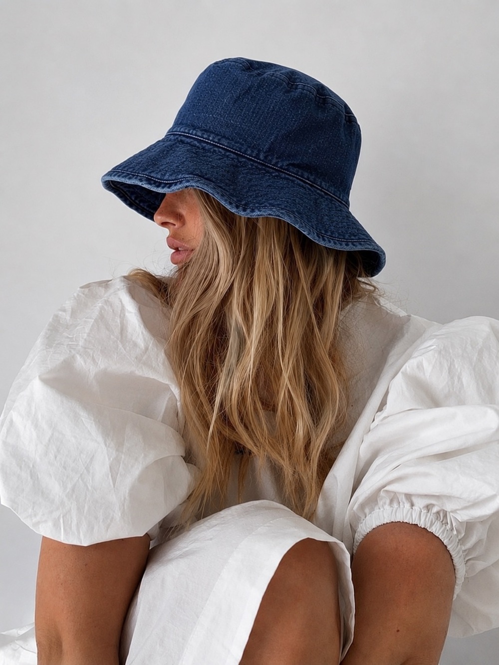 HatAttack USA 100% Cotton Denim Bucket Hat Small